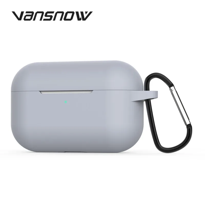 Прочный силиконовый чехол, цветной защитный чехол для Airpods Pro, чехол TWS, Bluetooth наушники для Airpods Pro, кожаный чехол - Цвет: Темно-серый