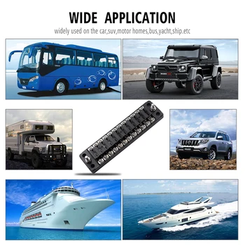 DC12V-32V de 12 vías para coche, soporte de bloque de hoja automotriz con tuerca de tornillo, caja de fusible de Terminal para coche, camión, barco marino 2