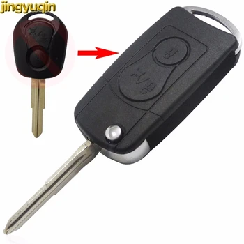 

Jingyuqin Modified 2 Buttons Remote Folding Flip Car Key Case Shell Cover For Ssangyong Actyon SUV Kyron Car Accessories Styling
