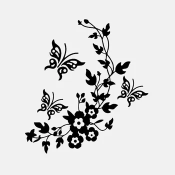 

Personality Car Sticke Motorcycle Flowers and Butterflys Inspired Design Cover Accessories Bumper Decal Vinyl PVC 15cm X 14cm