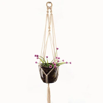 

Hot Sales Handmade Macrame Plant Hanger Flower /pot Hanger For Wall Decoration Countyard Garden