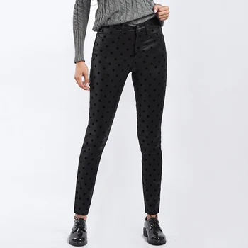 

Polka Dot Black Jeans Woman Stretch Denim Skinny Jeans Pants Trousers New Pencil Jeans black leggings spodnie jeansowe damskie