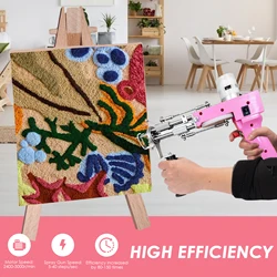 Pistolet électrique 2 en 1 pour touffetage de tapis, appareil de tissage et de flocage pour tapis rose, coupe et boucle, 110 240V 