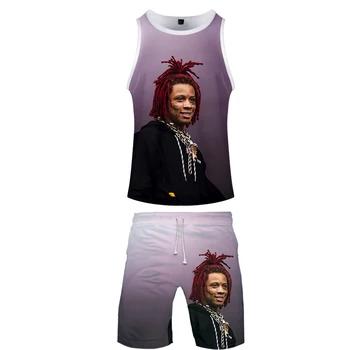 

Trippie Redd Rapper 3D Printed Two Piece Set Baseball Summer Tank Tops+Beach Shorts 2020 New Casual Harajuku Streetwear Clothes