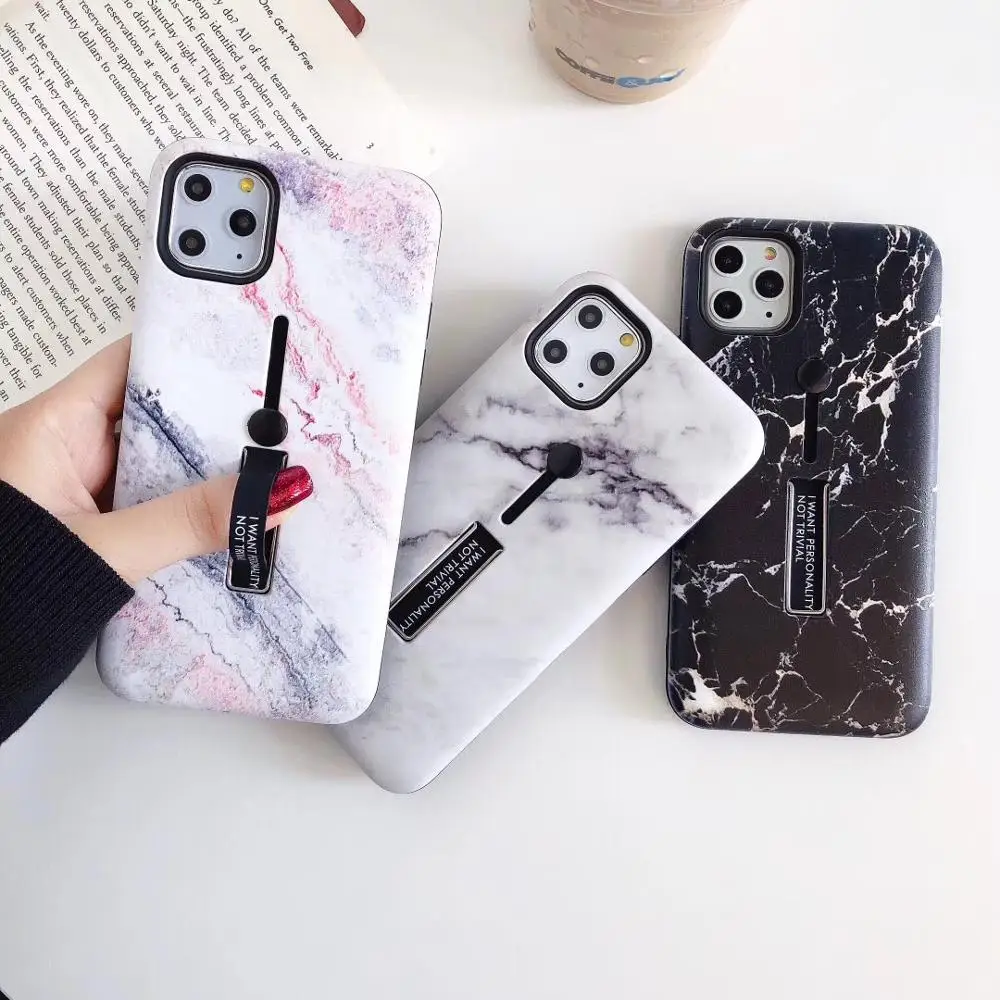 Чехол для iPhone 11 Xr Pro XS MAX модный роскошный чехол с мраморным цветком и петлей 8 Plus 7 SE