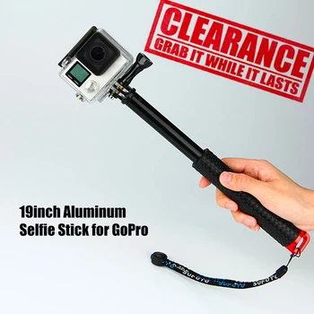 

Stretchable Selfie Sticks for GoPro HERO 5 4 3 Extendable Stretchable Aluminum Alloy Handheld Stick 19 Inch Gopro Accessories