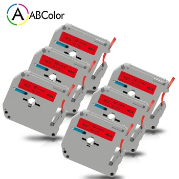 

6PK Label Tape For Brother MK-431 Label Tape M Tape mk 431 Tape 12mm Black on Red For Brother P touch Label Maker PT-100