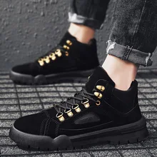 Fashion Winter Autumn High Quality Men's Boots Warm Working Lace Up Men's Desert Boots Round Toe High Top Shoes J2-85