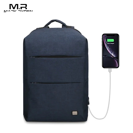 Mark Ryden, мужской рюкзак для 15,6 дюймов, рюкзак для ноутбука, Большой Вместительный Школьный рюкзак, водоотталкивающая мужская сумка, Mochila - Цвет: blue