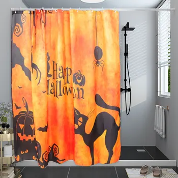 

1Pc Halloween-themed Curtain Cute Practical Waterproof Partition Curtain Shower Curtain for Homestay Condo Resort Home Use