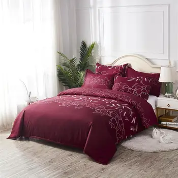 

Artificial Embroidery comforter bedding set Queen King size wedding bed duvets cover set Quilt Cover set Pillow case Bedclothes