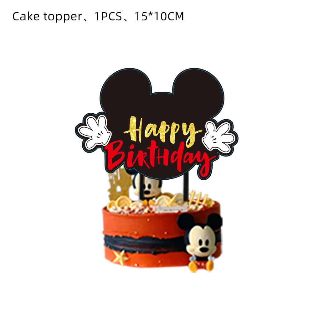 1Set Red Mickey Mouse Theme Disposable Paper Cups Plates Flexible Straws Baby Shower Kid Birthday Napkin Decoration Supplies