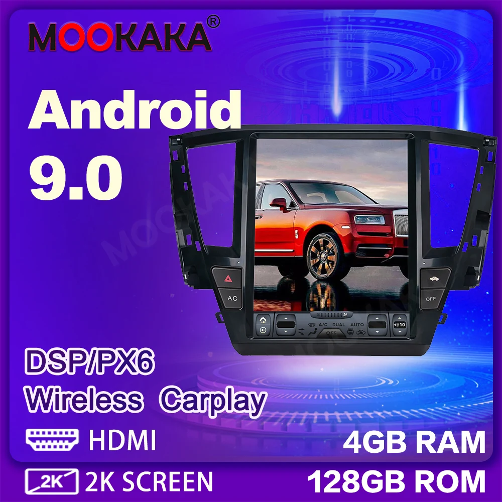 

PX6 Tesla Style Android 9.0 4+128GB Car Multimedia Player For MITSUBISHI PAJERO 2016-2020 GPS Navi Stereo Head Unit DSP Carplay