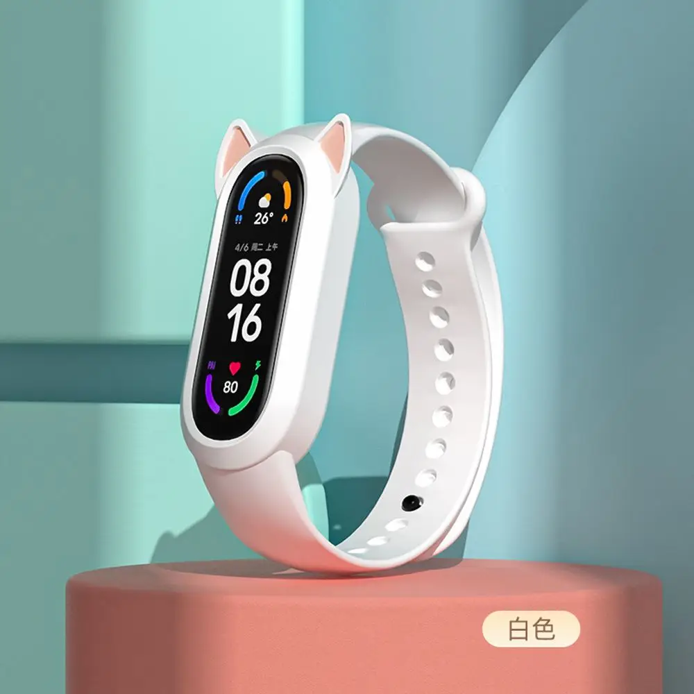 Replace Belt for Xiaomi 3/4 Strap Ears Bumper Cat Earmuffs Case Smart Bracelet Strap Wristband for Mi Band 6 5 4 3