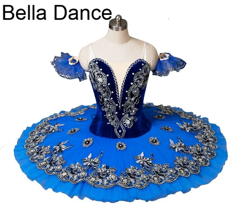 Pancake Costume Girls Velvet Blue Bird Variation Professional Ballet Tutu Women Clsssical Tutu BT8973C