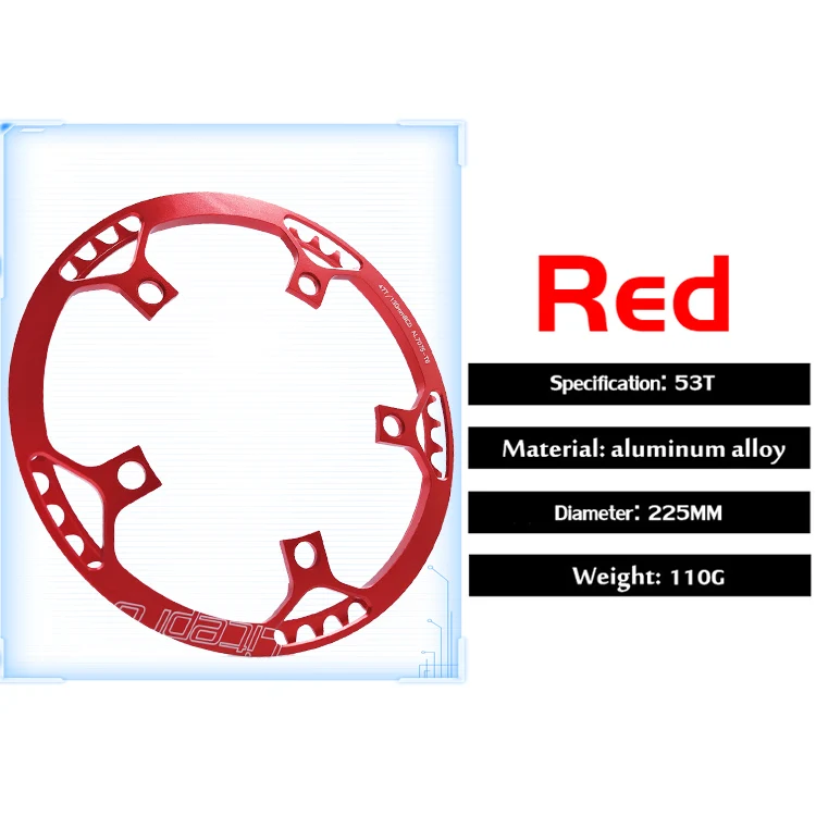 Litepro односкоростная 130BCD Складная велосипедная система BMX Chainwheel 45 T/47 T/53 T/56 T/58 T AL7075 цепное колесо 170 мм кривошипное кольцо - Цвет: 53T Red