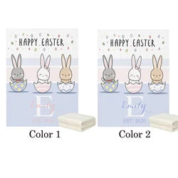 LVYZIHO – couverture polaire en flanelle, personnalisée, motif lapin mignon, pour bébé garçon/fille, 30x40 / 48x60 / 60x80 pouces 
