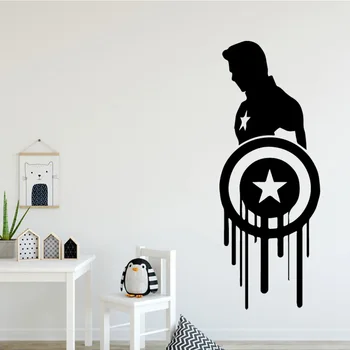 

Modern Captain America Self Adhesive Vinyl Waterproof Wall Decal Pvc Wall Decals Wall Decals