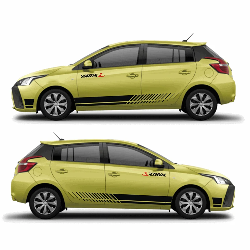 Спортивные полосы наклейки для автомобиля для TOYOTA YARIS 13-18 автомобиль обе стороны тела Спорт авто наклейки