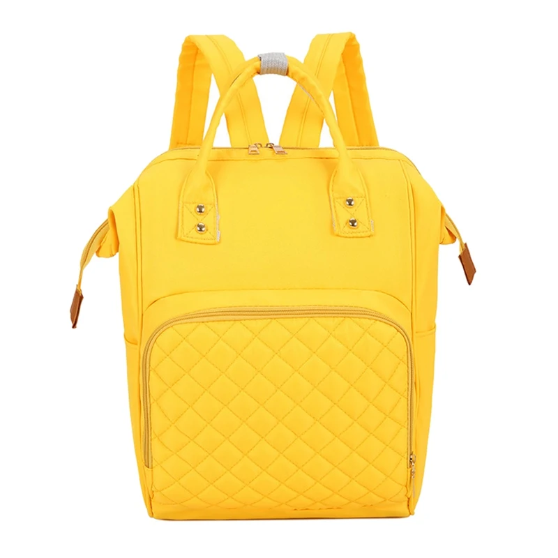 Yellow Модный детский рюкзак сумка под подгузники многофункциональная мумия сумки для новорожденных бутылка сумка переносная Простынка рюкзаки органайзер для подгузников - Цвет: Yellow