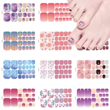 

1 Sheet Toenail Art Wraps Flower Diamond Polish Foot Stickers Sparkle Glitter Adhesive Foils Toe Nails Manicure Drop Ship