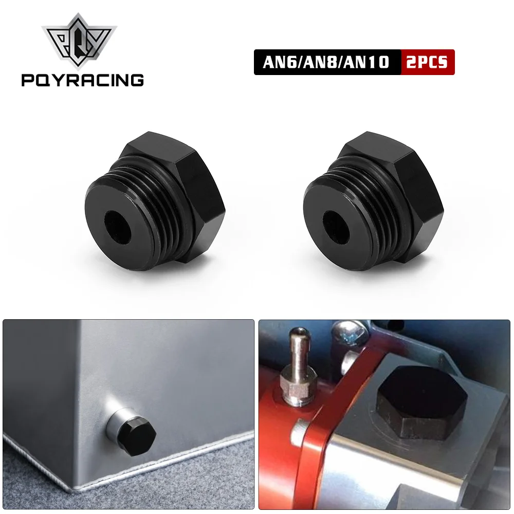 2 Pieces AN6 AN8 AN10 Male Block Off Cap Fitting Hex Head Plug With O-Ring Adapter oil line fitting adapter aluminum hose fitting Aluminum Alloy BL02