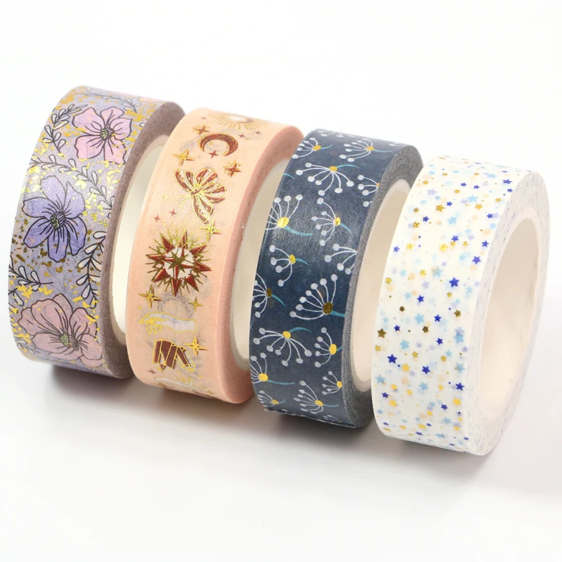 1Pcs Star Flower Washi Paper Masking Tape Decorative Adhesive Tape