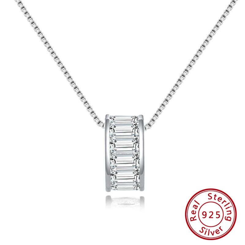 ORSA JEWELS AAAA кубический циркон ожерелье маленькая Талия Ожерелье Настоящее 925 пробы серебро для женщин ювелирные изделия подарок на помолвку OSN178 - Цвет камня: Silver Color
