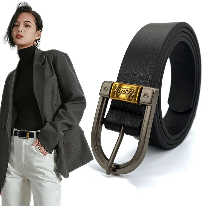 Женский кожаный ремень в стиле ретро повседневный дизайнерский брендовый