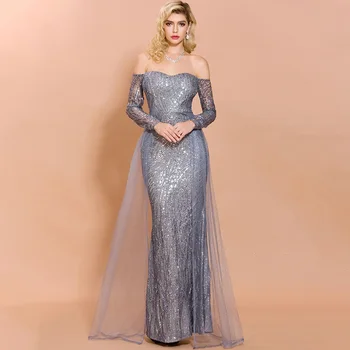 

3 Colors Plus Size XS-XL Elegant Celebrity Party Dresses Women Wedding Night Club Fashion Long Sleeve Sexy Long Dress
