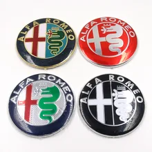 2x novo estilo de ouro/preto/nova cor 74mm alfa romeo para mito 147 156 159 166 giulietta aranha gt logotipo do carro emblema adesivo