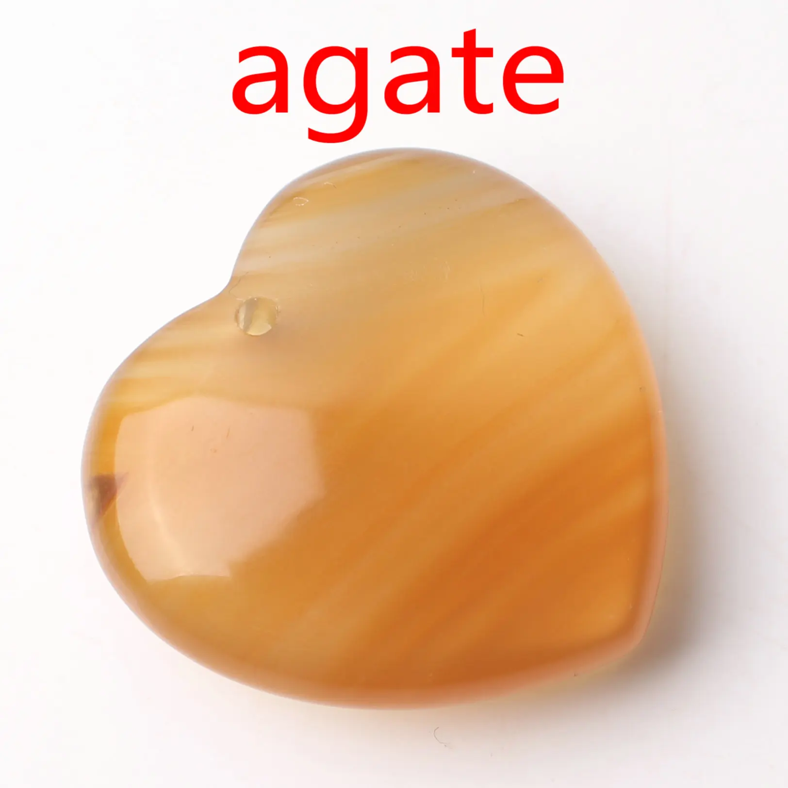 Натуральный кристалл Аметист Роза Кварц сердце форма кулон с отверстием ожерелье аксессуары ювелирных изделий камень, реики целебный подарок - Цвет: Agate