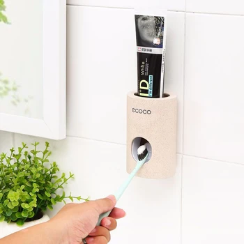 

Automatic Toothpaste Dispenser Dust-proof Toothbrush Holder Wall Mount Stand Bathroom Accessories Set Toothpaste Squeezers Tooth