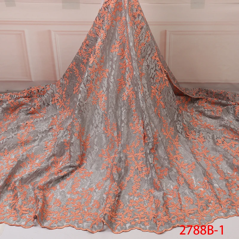 

Latest African Cord Lace Fabric 2019 Embroidery African Lace Fabric High Quality African Cord Net Lace Fabric For Wedding 2788b