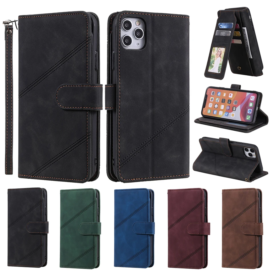 

For Huawei P20 Lite 2018 P30 Pro P40 Lite P Smart 2019 2018 2017 Multi-Functional Leather Wallet Case with 9 Credit Card Holder