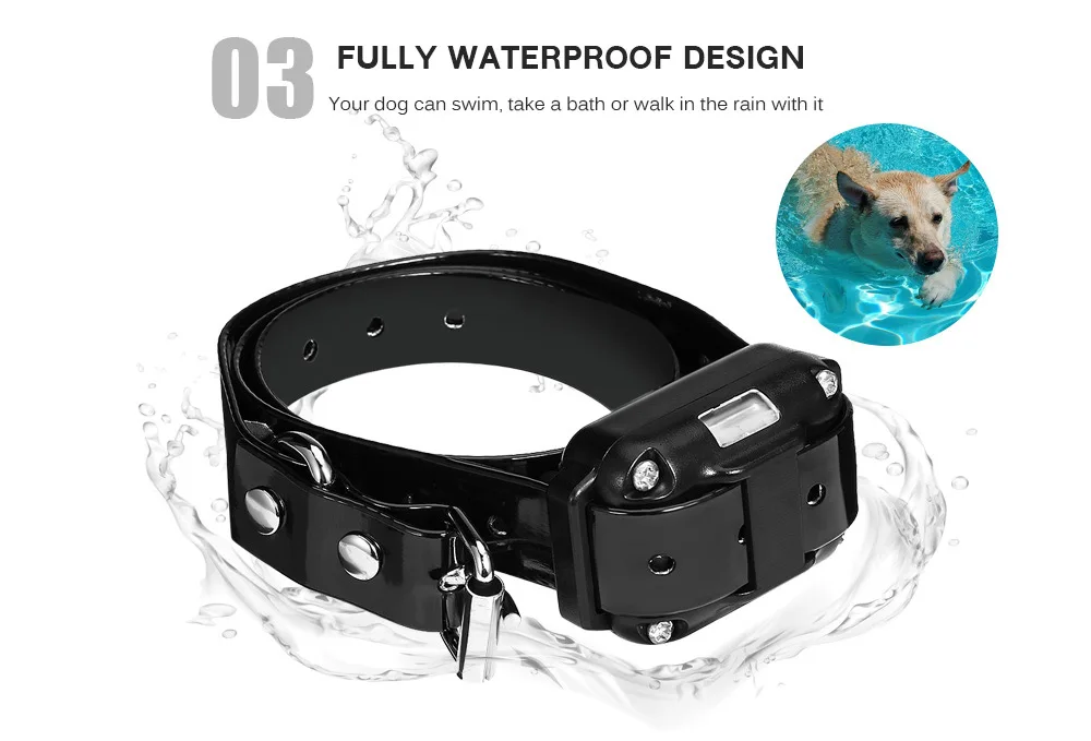 880 800m Waterproof Rechargeable Dog Training Collar Remote Control LCD Display