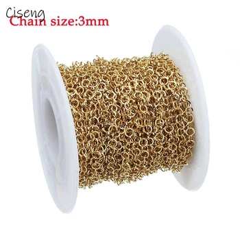 

10yards 3mm O Shape Gold Link Chains Stainless Steel Open Link Chain For Jewelry Making Bulk Fit Necklaces Bracelets Findings