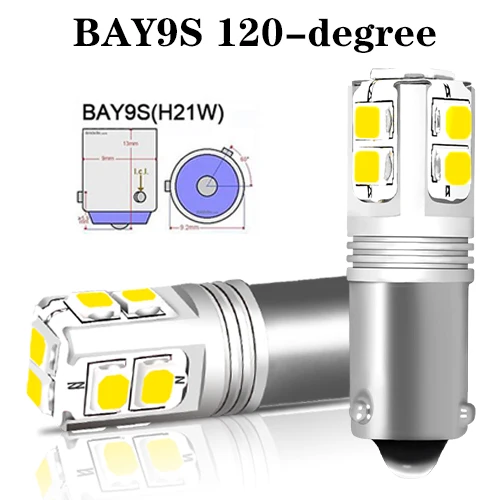 BAY9S IJDM Canbus T10 W5W светодиодный светильник BA9S BAX9S BAY9S H21W светодиодный For Автомобильный багажник багажном отделении или Автомобильные стояночные огни, Подсветка регистрационного номера 12 V-32 V постоянного тока - Испускаемый цвет: BAY9S