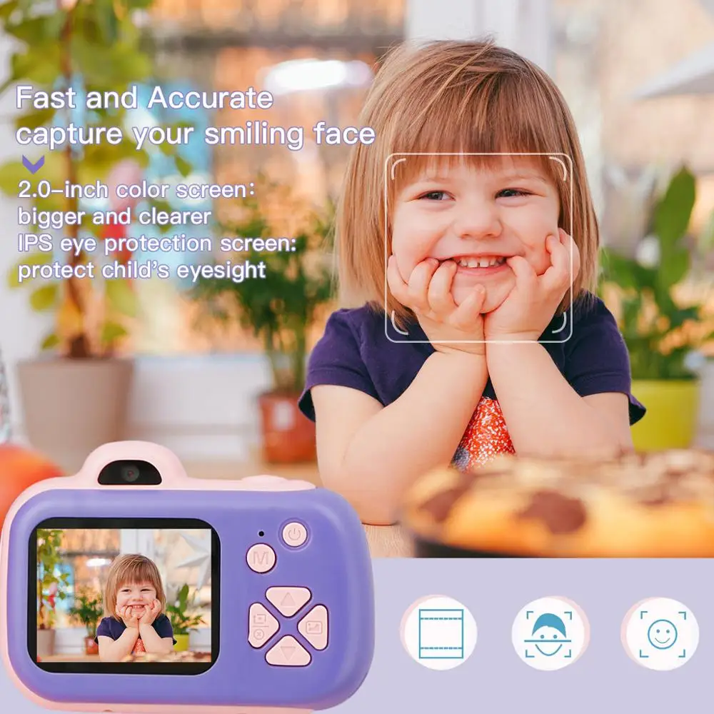Online Cámara de niños Beiens juguete Digital niños 800W píxeles juguetes para niños pequeños Cámara 2 pulgadas pantalla IPS juguetes educativos regalos de navidad