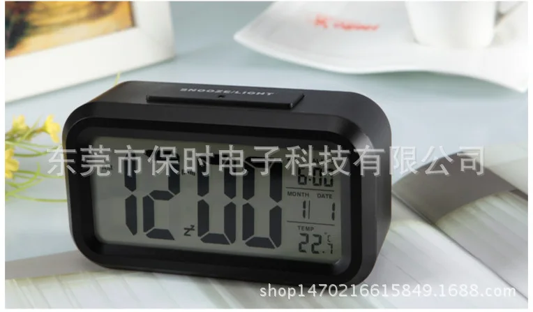 Temperature Version cong ming zhong Mute Clock Electronic Clock Light Perception Snooze cong ming zhong Fashion LED Alarm Clock
