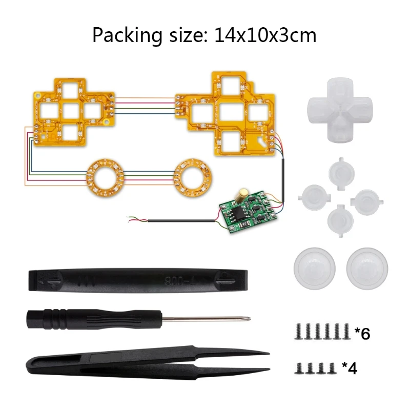 Game Lights 6-Colors Thumbsticks Face Buttons Luminated D-Pad LED Kit for PS5 Controller Accessories