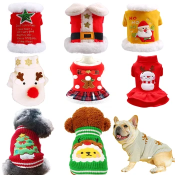 

Christmas Dog Clothes Sweater Dress Costume Cartoon Dog Cat Coat For Small Dogs Cats Yorkshire Terrier Pet Hoodie Ropa Para