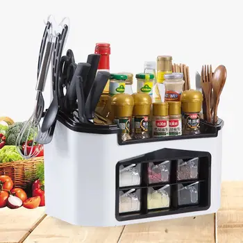 

Kitchen Seasoning Box Spice Jar Container Spice Rack Organizer Kinfe Holder Block Kitchen Rack Storage Self Box Multifunctional