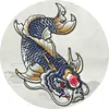 Japanese Zephyr Series Koi Symmetrical Large Patch Squid Decoration Clothes Bag Fashion Hand Sewing Cloth Stickers ► Photo 1/6