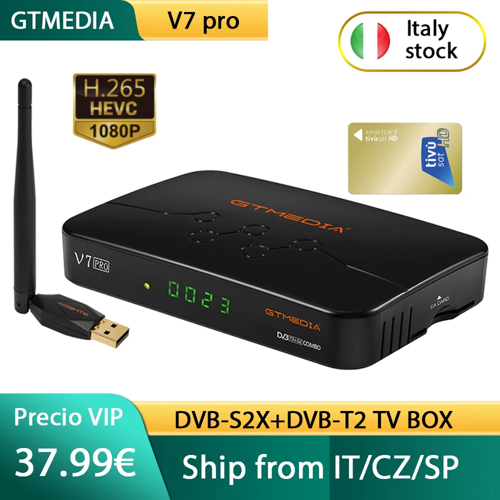 GTmedia V7 Pro DVB S2 Digital TV Box Satellite Receiver DVB T2 Tuner MPEG 2/  4 H.265 T2MI Set Top Box For Spain Europe Ccam|Satellite TV Receiver| -  AliExpress