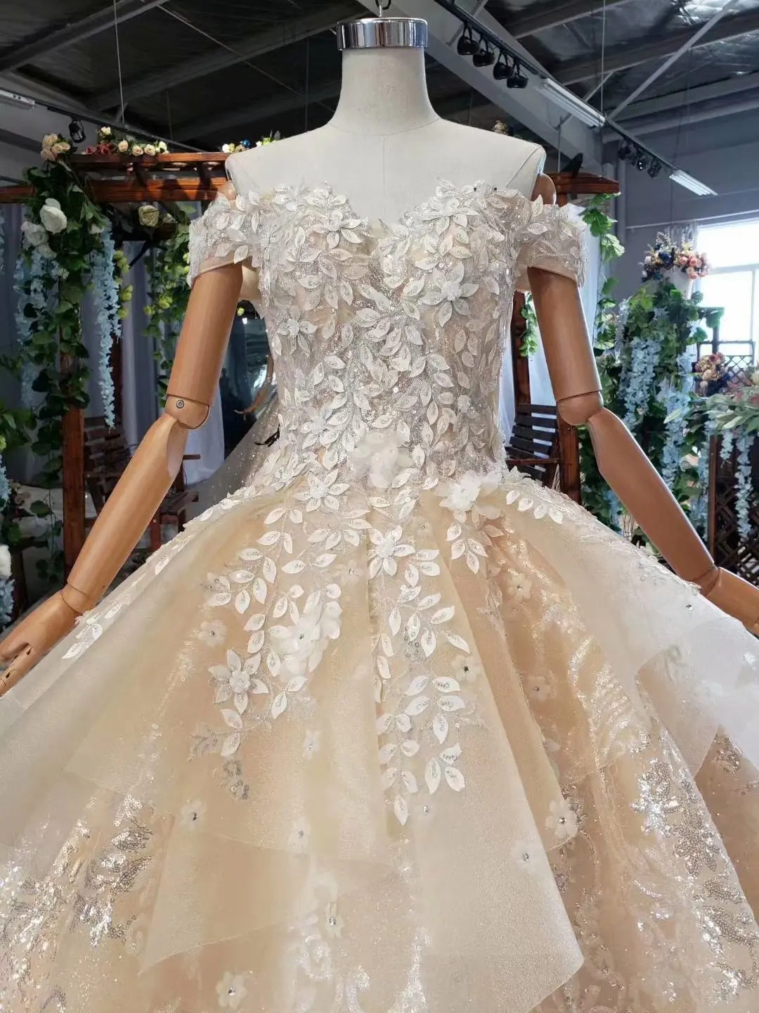 Vestidos De Novia Сексуальное Милое бальное платье Свадебные платья аппликация из цветов Alibaba на заказ винтажный халат атласный De Mariee
