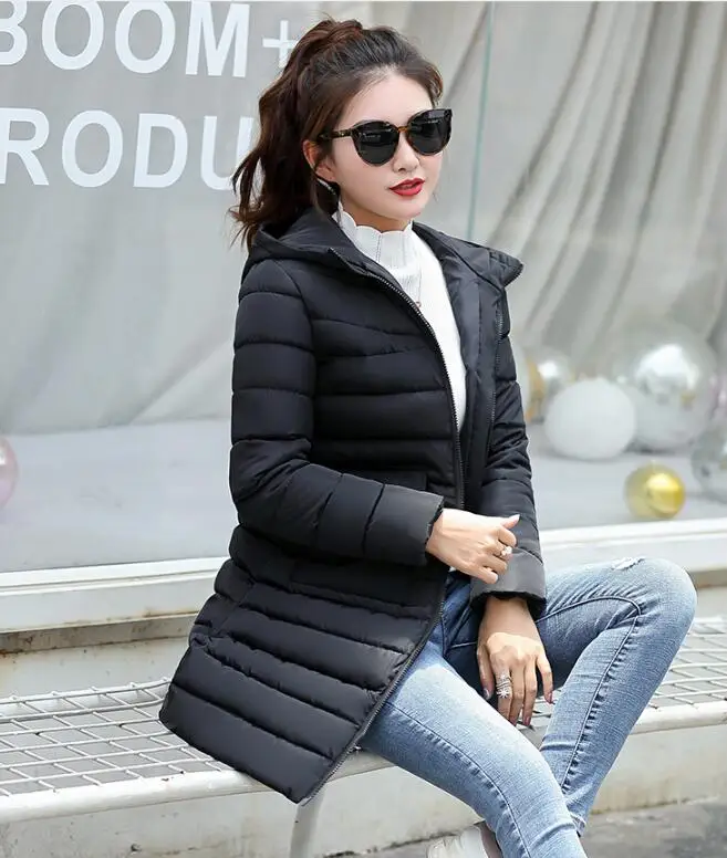 Новая женская длинная куртка coton veste remburrеe hiver grand e taille coton vêtements vers le bas parka