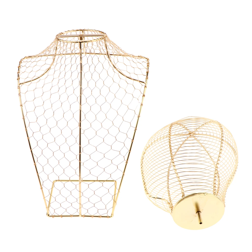 Detachable Metal Display Stand Mannequin Head And Half of Body Part For Displaying Sports Cap / Travel Hats / Scarfs Wig Stand