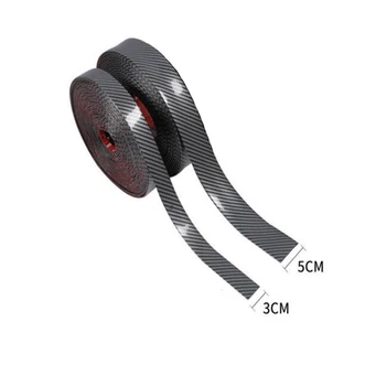 

1pc Door Sill Strip Anti-Scratch Cuttable Carbon Fiber Bend Freely Auto Accessories Car Styling Welcome Pedal Trim For All Cars