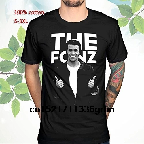 Мужская футболка Happy Days The Fonz Graphic TV Series 60s Retro Fonzarelli черная новинка женская | одежда